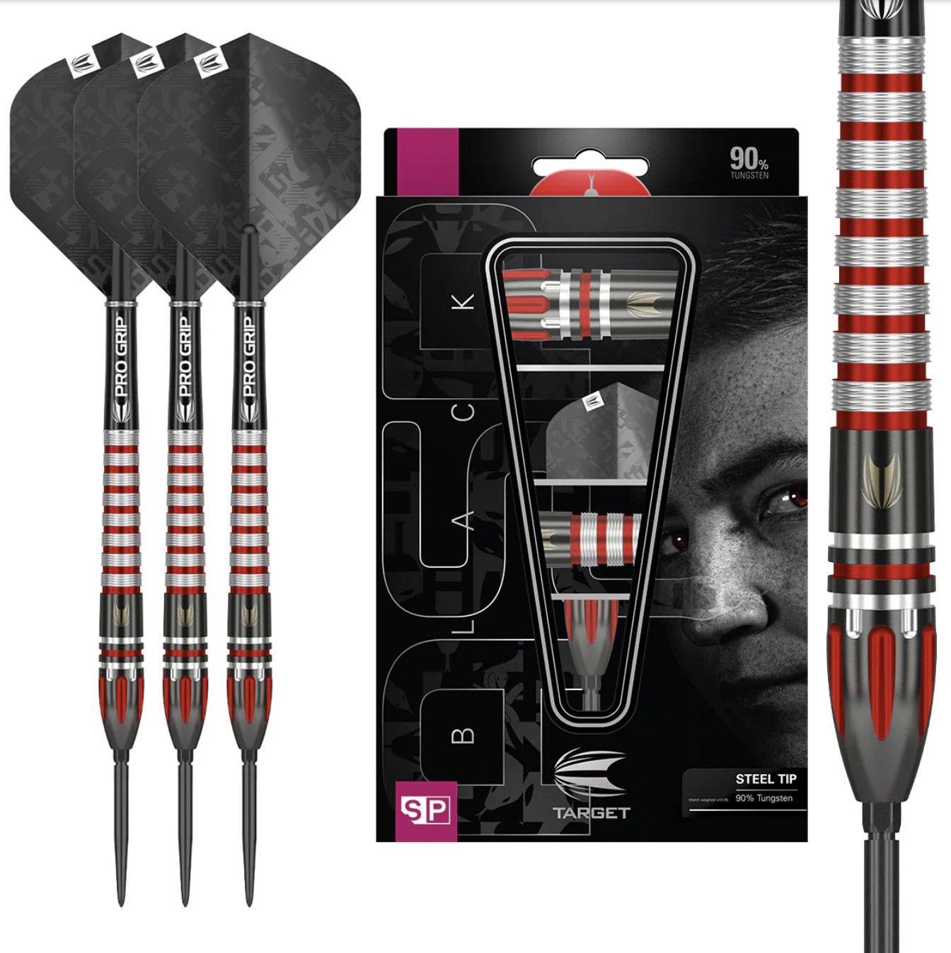 Nathan Aspinall Gen 1 Black - 90% Tungsten Swiss Point Darts