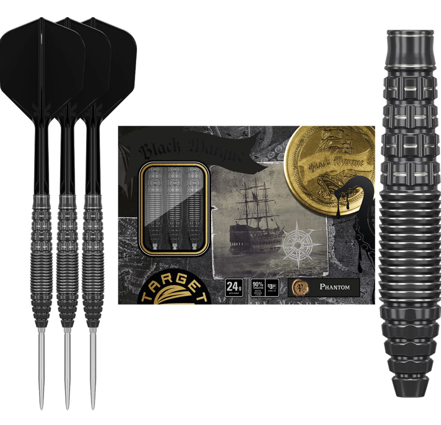 Target Japan Black Marque Phantom - 24g - Steel Tip Swiss Point Darts